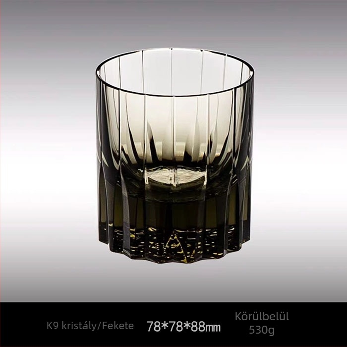 Starburst whisky pohár, K9 plumbmentes kristály, kézzel faragott, modern minimalist design