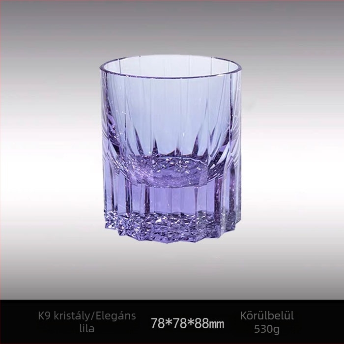 Starburst whisky pohár, K9 plumbmentes kristály, kézzel faragott, modern minimalist design