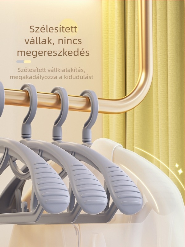 Otthoni ruhatároló akasztó, nyom nélkül, vállbarát kialakítás, csúszásmentes