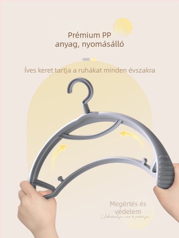 Otthoni ruhatároló akasztó, nyom nélkül, vállbarát kialakítás, csúszásmentes