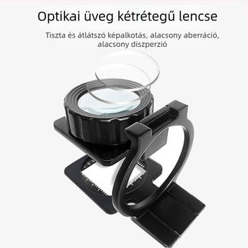 Chuda összecsukható nagyító dupla üveglencsével, ötvözet kerettel, modell 1048