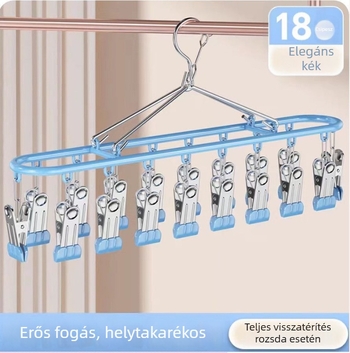 Ruhaakasztó klipekkel, többfunkciós, szélálló, megerősített hajóformájú állvány, földre álló, hálószobába, 20 klipek
