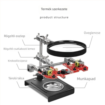 Asztali nagyító PCB-hez klipsz és rögzítő keret a forrasztáshoz