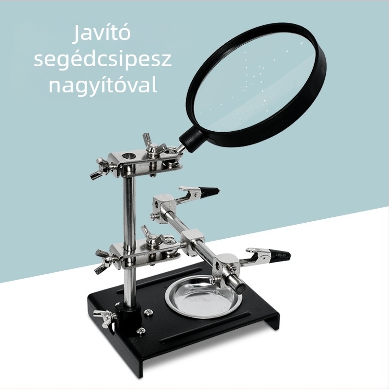 Asztali nagyító PCB-hez klipsz és rögzítő keret a forrasztáshoz