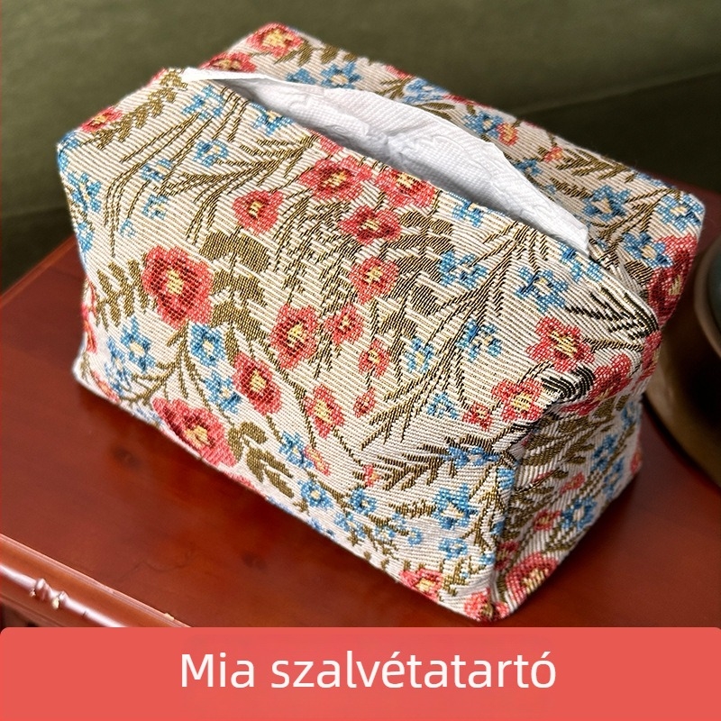 Elegáns dupla rétegű szövetes zsebkendő doboz virágos mintával, autóba és otthonra, nappaliba és kávézóasztalhoz