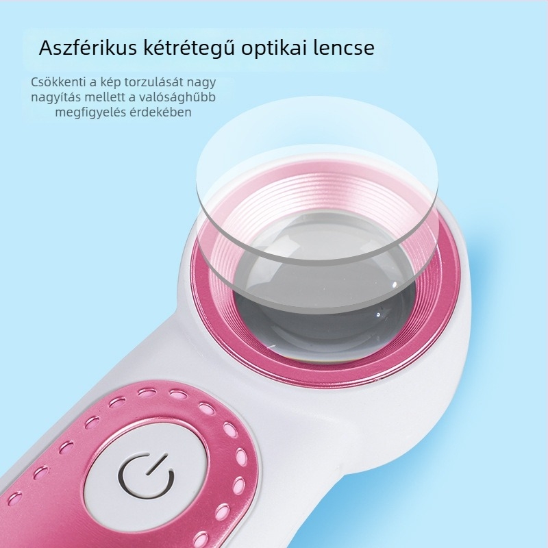 Kézi nagyító nagy teljesítményű LED világítással és USB töltéssel, gyémántokhoz, érmékhez, bélyegekhez, kalligráfiához és festményekhez, ékszerek azonosítására