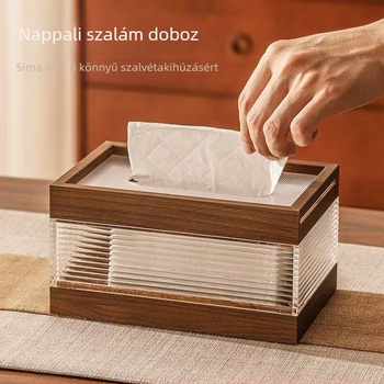 Walnut színű zsebkendő tartó nappalira – amerikai stílus, kreatív luxus, retro dizájn
