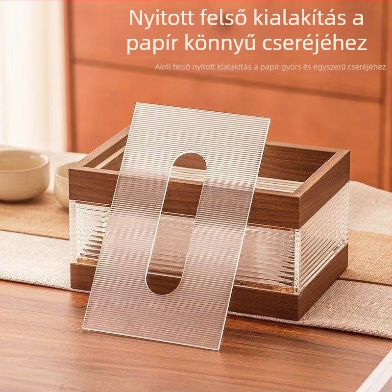 Walnut színű zsebkendő tartó nappalira – amerikai stílus, kreatív luxus, retro dizájn
