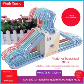 Csavart virágos vállfa közepes méretű, vastagabb dip-moldolt műanyagból, egyszínű, 40 cm, csúszásmentes, nyommentes