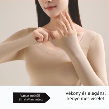 Női őszi–téli vékony micro velúr alapréteg felső és nadrág készlet, nylon, meleg és rugalmas