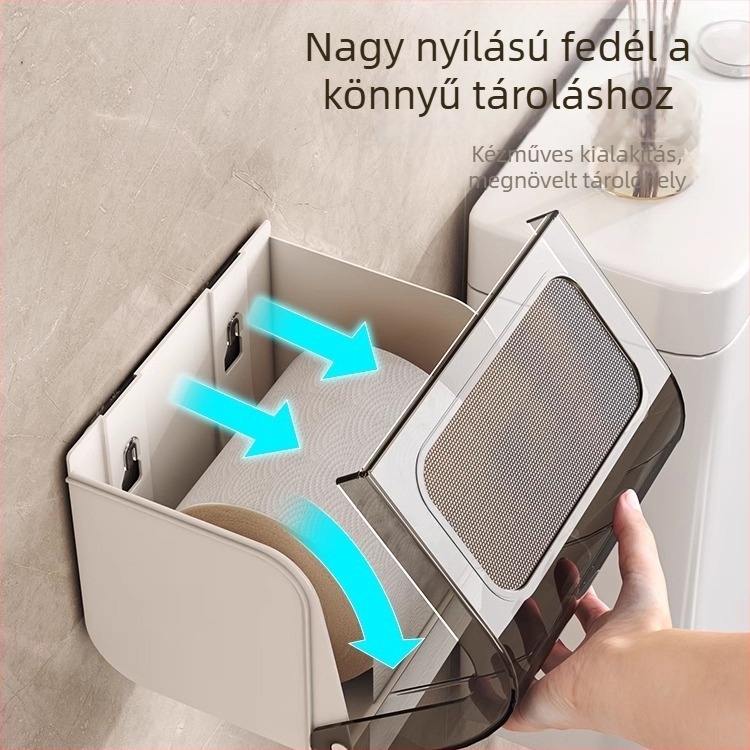 Fali toalettpapír-tartó és papírzsebkendő tartó fürdőszobához