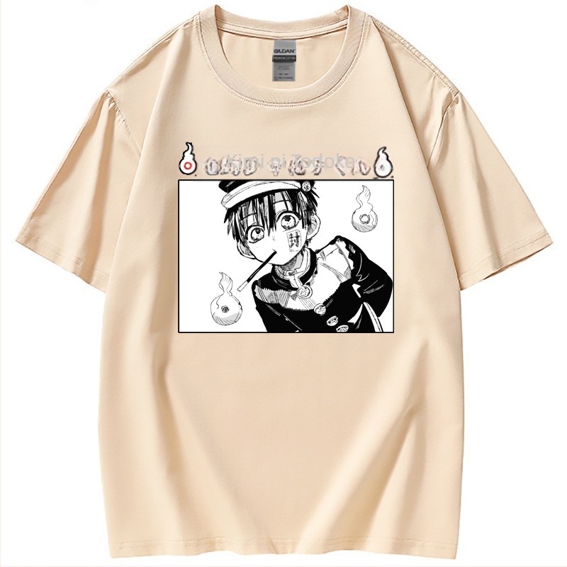 Toilet-Bound Hanako-kun pamut grafikus T-shirt, női, laza szabás, kerek nyakú, rövid ujjú, nyár 2021