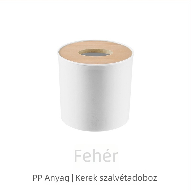 PP papírzsebkendő-tartó kerek fenyőfedővel, nappali, hotel és étterem használatra