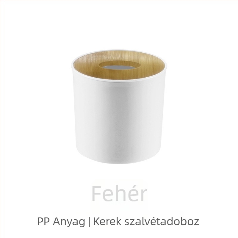 PP papírzsebkendő-tartó kerek fenyőfedővel, nappali, hotel és étterem használatra