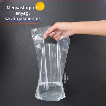Egyszer használatos tejes tea tasakok, átlátszó, vastag műanyag zacskók italhoz, egy- és kétcsészés poharakhoz