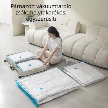 Vákuumos tömörítő tárolózsák paplanhoz és pehelykabáthoz – nedvesség- és porálló, vastagított utazási tároló