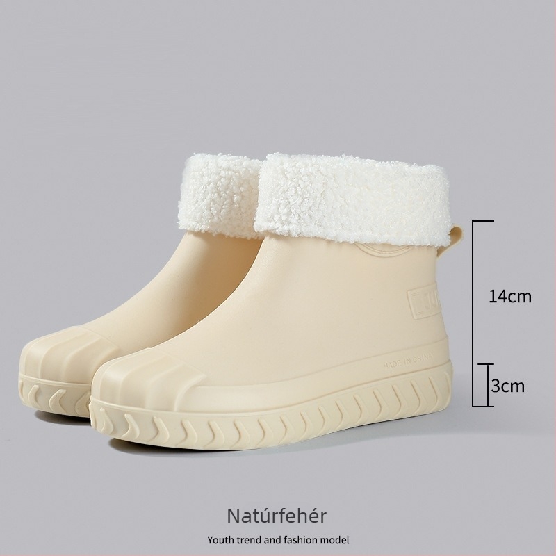 Női boka magasságú vízálló esőcsizma, slip-on, PVC felső rész, csúszásmentes talp, divatos dizájn