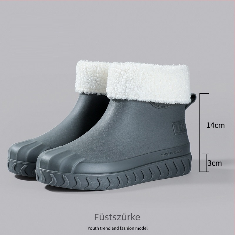 Női boka magasságú vízálló esőcsizma, slip-on, PVC felső rész, csúszásmentes talp, divatos dizájn