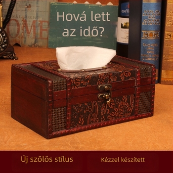 Fából készült szalvétatartó doboz, asztali szalvétatartó, otthonra és kávézóba, új kínai stílusú dizájn