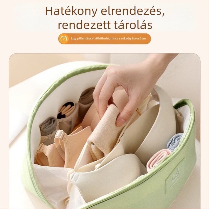 PU fehérneműtároló táska – Nagy kapacitású, hordozható utazási szervező fehérneműkhöz és zoknikhoz