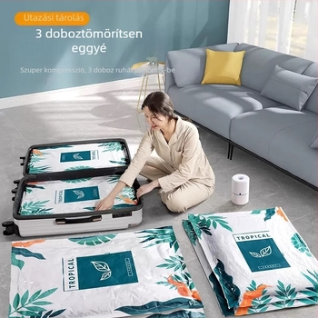 Vákuum-kompressziós táska ruhákhoz és paplanokhoz, extrán nagy méret, vastag kivitel, otthoni és utazási tároláshoz