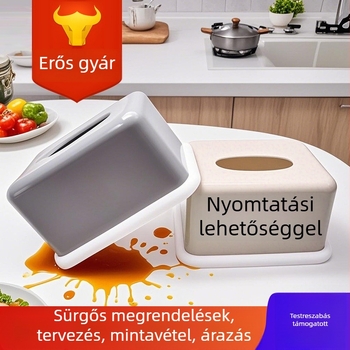 Műanyag háztartási zsebkendő-doboz, nappaliba és fürdőbe, asztali tároló, multifunkcionális