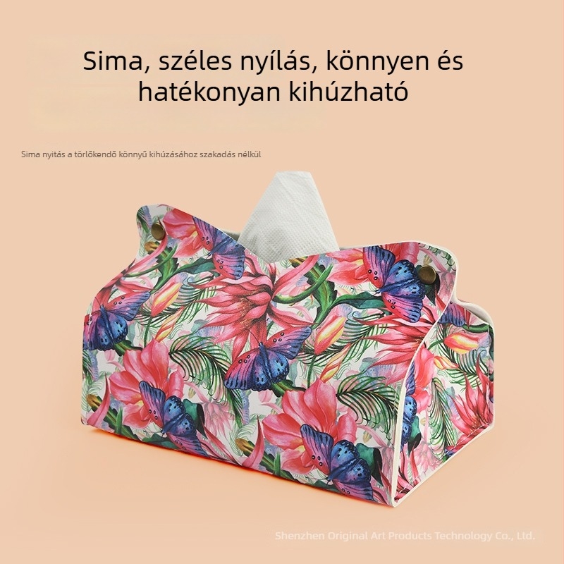 Bőr szalvétatartó asztalra és nappaliba, minimalistikus dizájn, vízálló, sokoldalú otthoni tároló