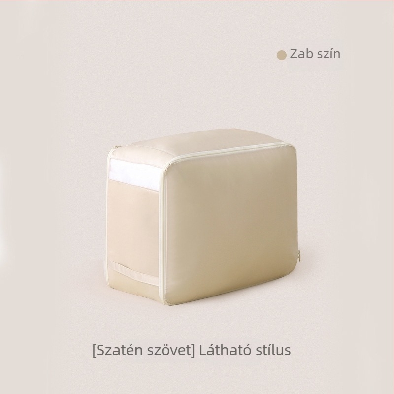 Látható ágynemű- és ruhatároló tasak, kompressziós tasak paplannak, selyem paplan és pehelykabát számára