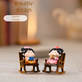 Mini műgyanta relax fotel figura – asztali dekoráció, aranyos dizájn