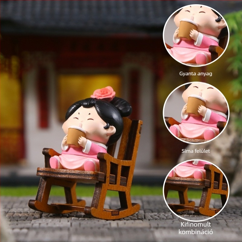 Mini műgyanta relax fotel figura – asztali dekoráció, aranyos dizájn
