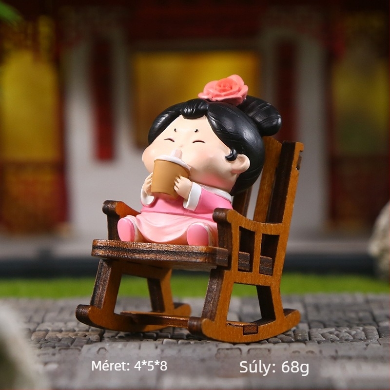 Mini műgyanta relax fotel figura – asztali dekoráció, aranyos dizájn