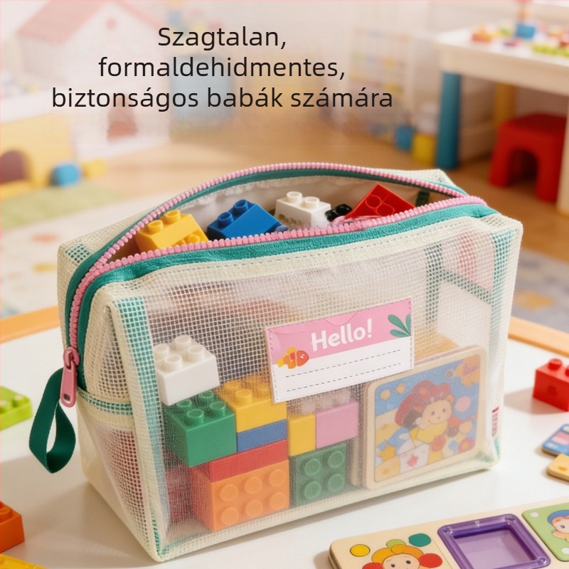 Nagy kapacitású puzzle-tároló táska gyerekeknek — cipzáros rendező a játékok rendezéséhez