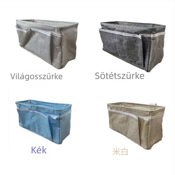Ágy melletti függő tároló, ideális diák-kollégiumhoz és nappaliba, pamut-szövetből.