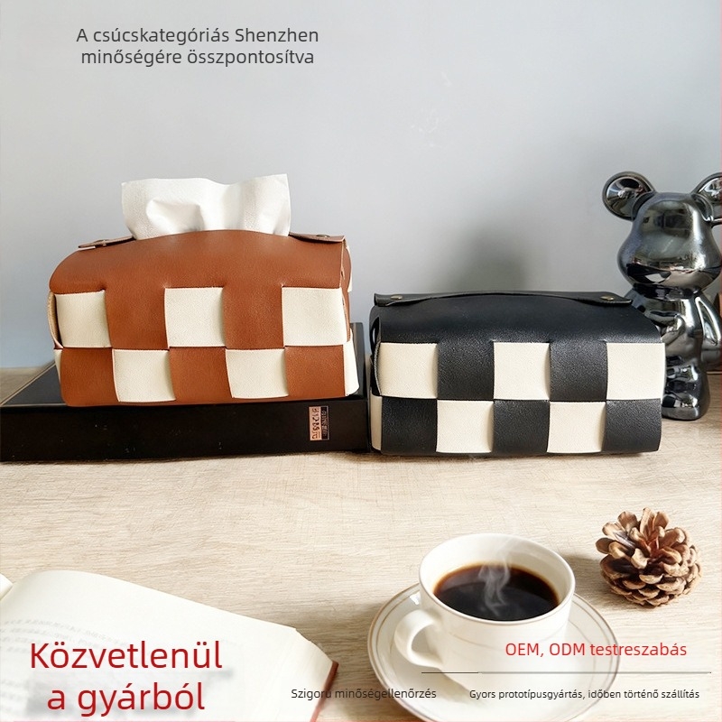 Hosszúkás bőr papírzsepi doboz étterembe, nappaliba és autónak