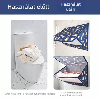 Vízálló fürdőszobai akasztós tároló táska, falra szerelhető, összecsukható, fúrás nélkül
