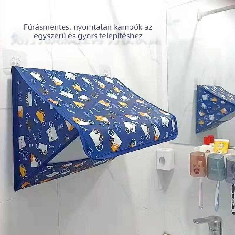Vízálló fürdőszobai akasztós tároló táska, falra szerelhető, összecsukható, fúrás nélkül