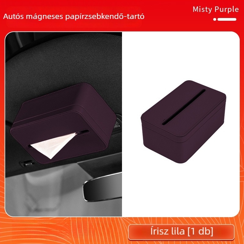 Bőr autóhoz való mágneses szalvétatartó Xiaomi Yu7-hez, belső színhez igazítva, méretek 17×11.5×7.5 cm