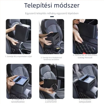 Autóba tervezett multifunkcionális papírzsebkendő-doboz, hátsó ülés mögötti pohártartó és karfa tároló