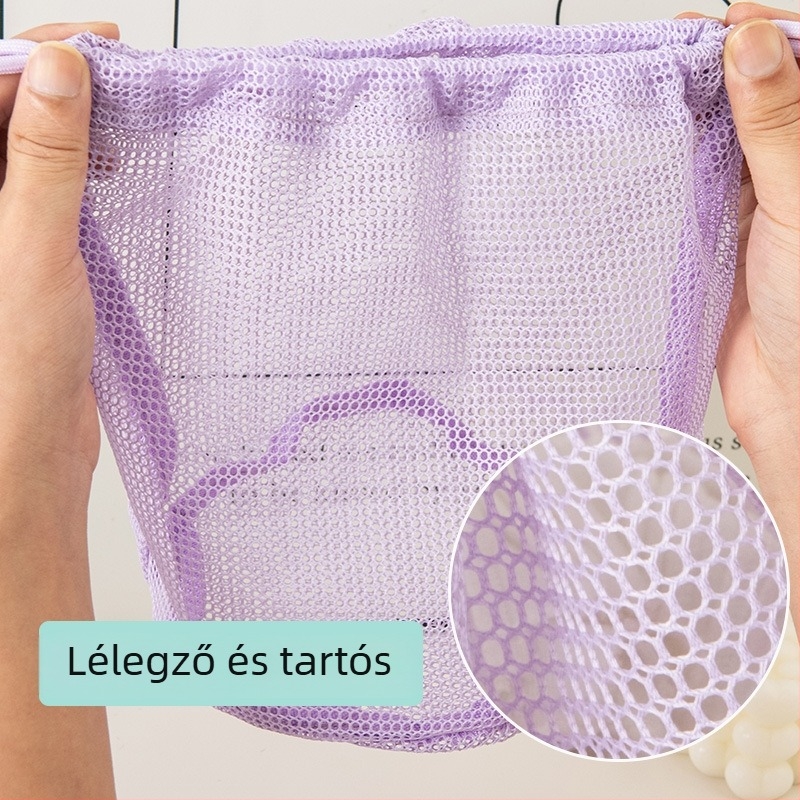 Utazáshoz készült hálószövésű tároló tasak húzózárral, légáteresztő és hordozható fehérnemű rendező, falra szerelhető 3D neszesszer