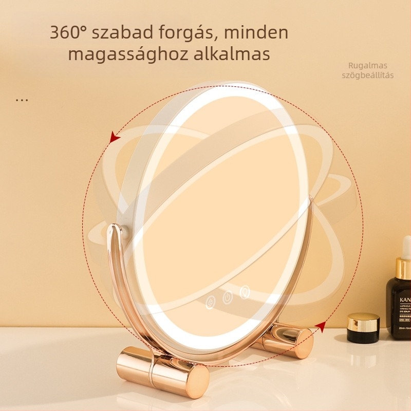 Íróasztali smink-tükör LED világítással és állítható tartóval