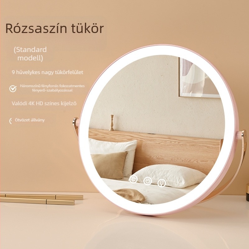 Íróasztali smink-tükör LED világítással és állítható tartóval