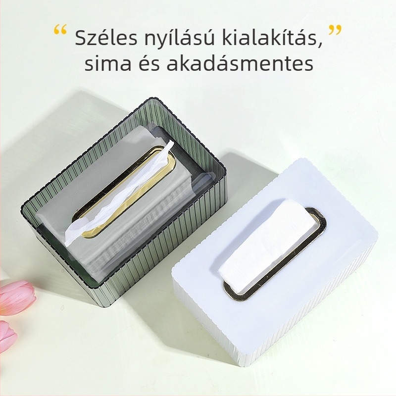 Átlátszó asztali papírtartó nappalira, kávézóasztalhoz és étkezőasztalhoz; modern, sokoldalú, vízálló
