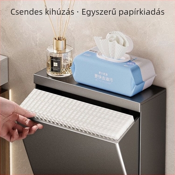 Fali vécépapír tartó doboz, vízálló, alumíniumból, modern minimalist stílus