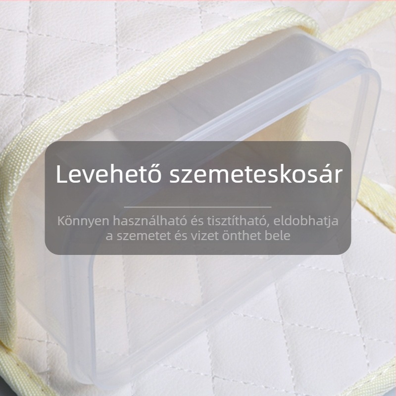 2 az 1-ben hátsóüléshez autós szervező: vízálló akasztós szemetes és zsebkendő tartó