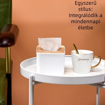 Mini bambuszfa papírzsebkendő-tartó ferde nyílással, kompakt méretű, otthonra, irodába és szálláshelyekre