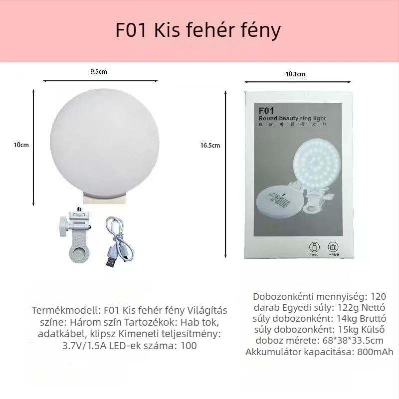 Py-11 Mini Klipsz Fény Laptophoz – Világítás Videóhívásokhoz és Selfie-hez, 3 Színhőmérséklet, Zsebméretű, Beépített Akkumulátor