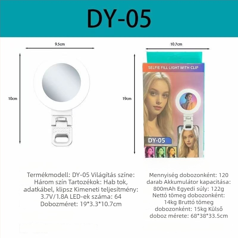 Py-11 Mini Klipsz Fény Laptophoz – Világítás Videóhívásokhoz és Selfie-hez, 3 Színhőmérséklet, Zsebméretű, Beépített Akkumulátor