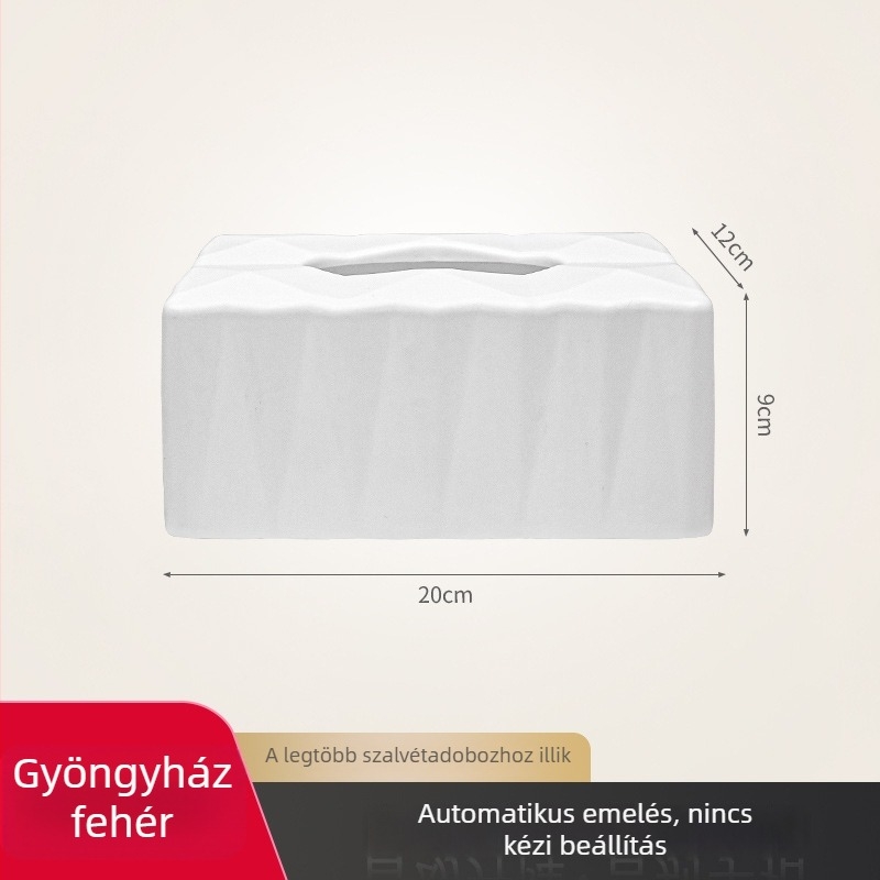 Ezüst színű papírzsebkendő tartó – modern, minimalist stílusú nappali kiegészítő