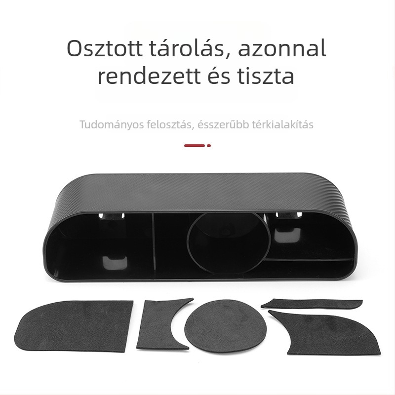 Autó hátsó ülésének szervezője pohártartóval és zsebkendő tartóval – többfunkciós tároló
