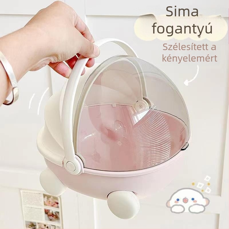 Nagy kapacitású tároló kosár bölcső és babakocsi számára, fedéllel